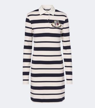 Acne Studios Abito polo in jersey di misto cotone a righe