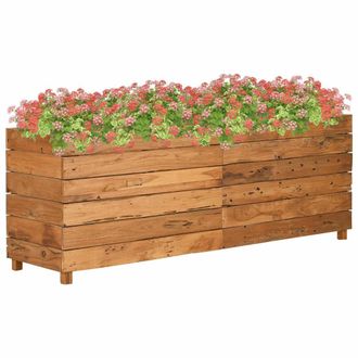vidaXL Vidaxl - Arriate Elevado Madera De Teca Reciclada Y Acero 150x40x55 Cm