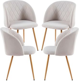 Regalos Miguel Packs Sillas Comedor - Pack 4 Sillas Velt Tela - Beige