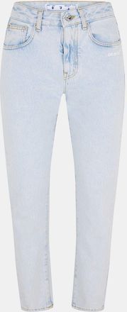 Off-white Womens Off White Five Pocket Straight Leg Jeans in Blue/White - Size 26W/32L