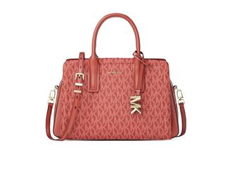 Michael Kors Laila Small Satchel Satchel Womens Handbags Crimsn, Polyester/Twill