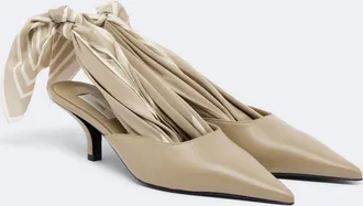 Toteme Scarf leather slingback pumps