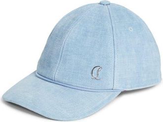 Christian Louboutin Mooncrest Suede Baseball Cap in Ceruleo at Nordstrom, Size Medium
