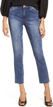 Wit & Wisdom Logan AbSolution High Waist Raw Hem Skinny Crop Jeans in Bl-Blue at Nordstrom Rack, Size 14P