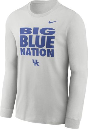 Nike Kentucky Sideline Slogan Nike Mens Dri-FIT College Long-Sleeve T-Shirt in Grey | 02EW0BBNKY-H2B