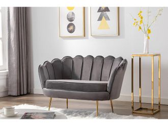 Pascal Morabito Divano 2 posti conchiglie in Velluto Antracite - DANDELION di Pascal Morabito