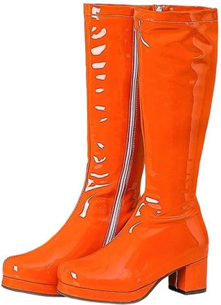 Generic Womens High Boots Patent Leather Waterproof Knee Boots Party Shoes