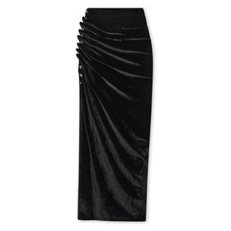 Paco Rabanne Dames, Rokken, Zwart, Maat: S Velours