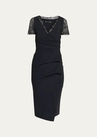 La Petite Robe Di Chiara Boni Brynn Lace-Embellished Bodycon Midi Dress