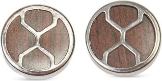 Thierry Mugler round clip-on earrings - women - Metal/Wood - One Size - Brown