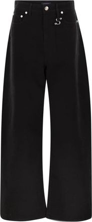 Sportmax Siamese Wide Broeken - Dames - Wijde Broeken - Zwart - W25 - Katoen - Broeken