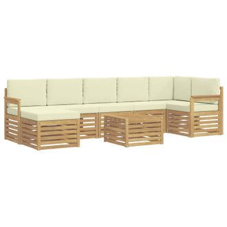 vidaXL Conjunto De Sof&aacute;s De Exterior 8 Pcs Blanco Y Crema Vidaxl