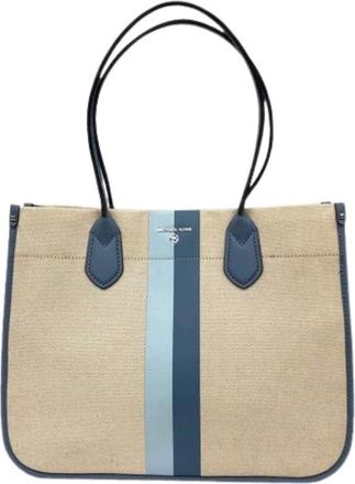 Michael Kors Pre-owned Tote Bags, female, Beige, Size: ONE SIZE Pre-owned Canvas Shoulder Bag