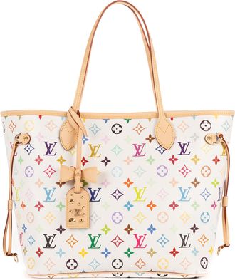 Louis Vuitton Pre-owned Womens Ltd. Ed. LV x Takashi Murakami Neverfull MM MM Shoulder Bag - White - One Size