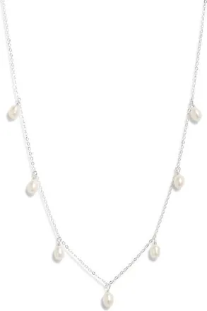 Set & Stones Meri Freshwater Pearl Chain Necklace in Silver at Nordstrom, Size 15