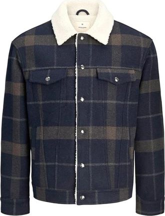 Jack & Jones Classic Trucker Jacket - Heren - Zomerjassen - Blauw - L - Wol - Jassen