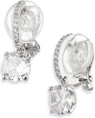 Nadri Modern Love Cubic Zirconia Clip-On Earrings in Rhodium at Nordstrom Rack