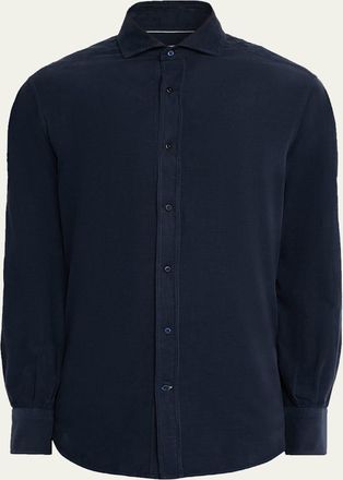 Brunello Cucinelli Mens Modern-Fit Corduroy Button-Down Shirt