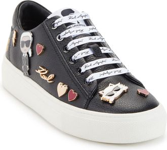 Karl Lagerfeld Womens Cate Pins Lace Up Sneaker