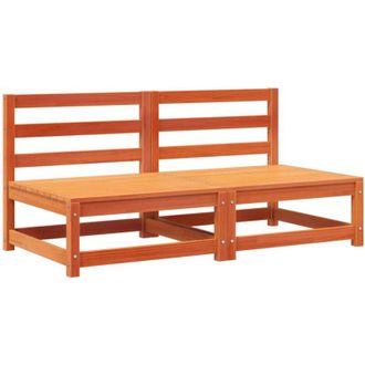 vidaXL Vidaxl - Garden Sofas Armless 2 pcs Wax Brown 70x70x67 cm Solid Wood Pine