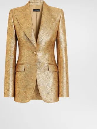 Dolce & Gabbana Lam&eacute; Single-breasted Jacquard Jacket - Woman Gold 40