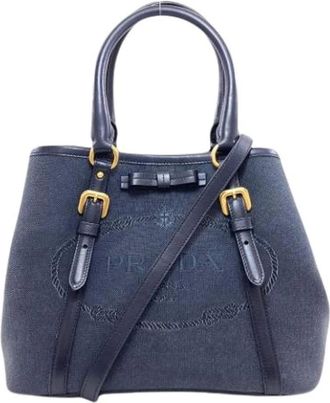 Prada Pre-owned Handbags, female, Blue, Size: ONE SIZE Pre-owned Vintage Handbag
