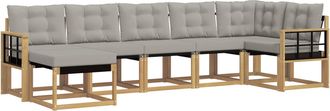 vidaXL Conjunto De Sof&aacute;s De Exterior 7 Uds. Blanco Y Gris Claro Vidaxl