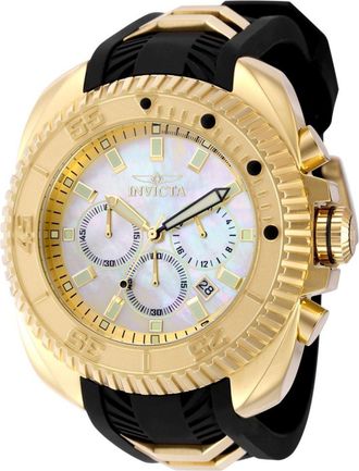 Invicta Coalition Forces 49791 Heren Horloge - Quartz Uurwerk - Roestvrij Staal met gouden Wijzerplaat - 50mm