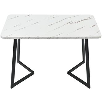 Urban Meuble Mesa de comedor con patas de metal con estampado de m&aacute;rmol 117x68cm