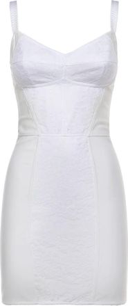 Dolce & Gabbana Abito corto con inserti in pizzo - Bianco