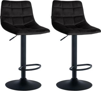 Clp Set de 2 Taburetes de bar en Terciopelo Negro