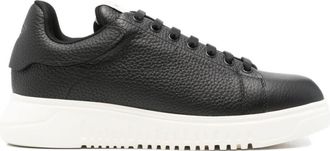 Emporio Armani Black Leather Sneakers