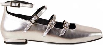 Alohas Luke Shimmer Leather Ballet Flats In Silver