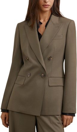Reiss Solene Wool-Blend Double Breasted Suit Blazer