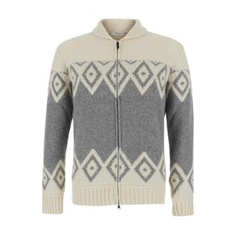 KANGRA Cardigan Zip Fantasia - Knitwear - Hombre - Beige - 2XL