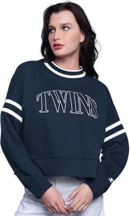 Starter Womens Starter Navy Minnesota Twins Power Play Cropped Pullover Sweatshirt at Nordstrom, Size Small