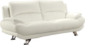 Vente-Unique Sofá 3 plazas de piel sintética MUSKO - Blanco