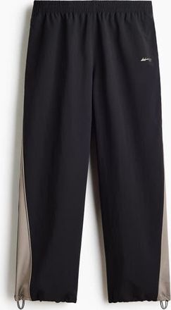 H&M Loose Fit Nylon Track Pants in Black/sport 92 at Nordstrom, Size Xx-Large