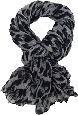 Ella Jonte Womens Lightweight Scarf Leopard Beige Grey or Brown Animal Print, gray, One size