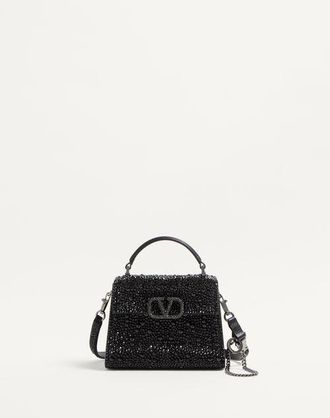 Valentino Garavani Mini Vsling Handbag With Sparkling Embroidery Wo