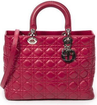 Dior Pre-owned Womens Large Lady Zip Shoulder Bag - Green - One Size