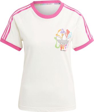 adidas (WMNS) adidas originals Logo Pride Rm 3-Stripes T-shirt White Pink IU0053