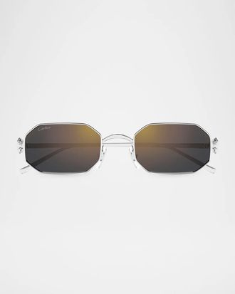 Cartier Men & apos;s CT0682S Clash de Cartier Metal Rectangular Sunglasses