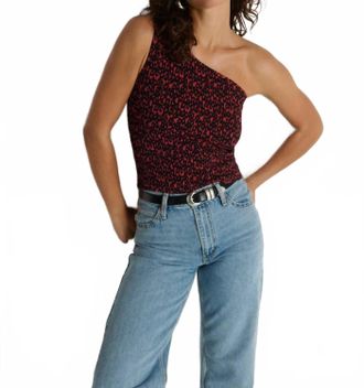 Nation Ltd Sunny One Shoulder Tank Top In Dancing Floral Flora