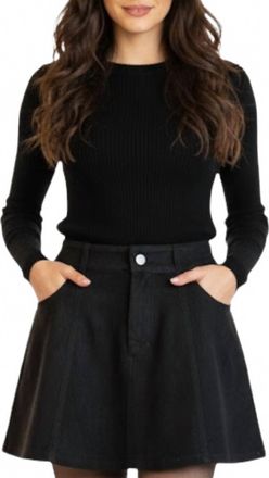 Olivaceous Lasso Twirl Suede Skirt In Black