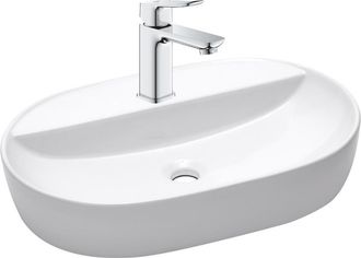 GROHE Quickfix Dice Grifo De Lavabo Tama&ntilde;o S + Lavabo Sobre Encimera Swiss Aqua Technologies 60x40x12,5 Cm