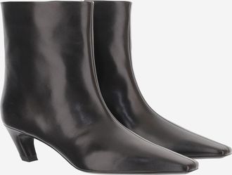 Khaite Womens Ankle Boots Arizona Black Leather Upper: Leather; Sole