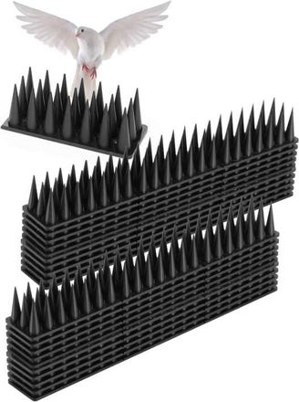 OEM Pic Anti Pigeon - Polypropyl&egrave;ne - Pour Balcon Rebord Fen&ecirc;tre Cl&ocirc;ture Climatiseur - 20 Pi&egrave;ces - Noir
