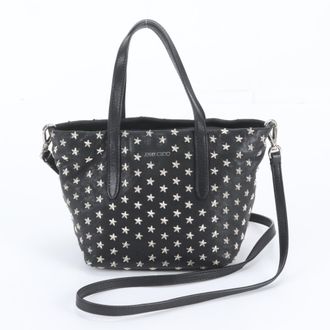 Jimmy Choo London Black Leather Handbag Shoulder Bag Tote Bag (Pre-Owned)