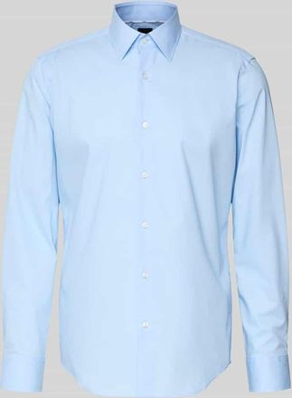 HUGO BOSS Slim Fit Businesshemd aus Popeline mit Stretch-Anteil in Hellblau, Größe 39
